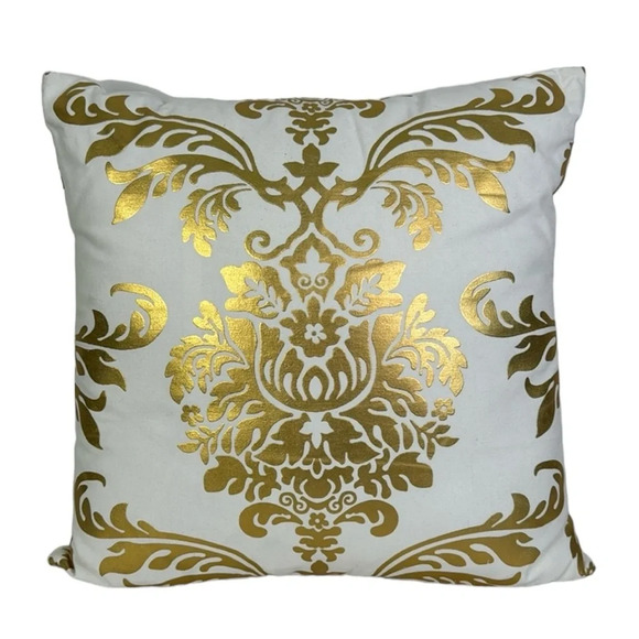 Other - BAROQUE PRINT GOLD WHITE ACCENT THROW PILLOW LARGE